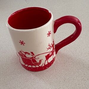 Macy's Red and White Santa Sleigh Mug